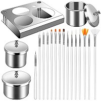 Piaopiaoniu 18 Pieces Nail Art Equipment Set 3 Pcs Nail Art Equipment Cup Bowls Stainless Steel Acrylic Liquid Powder Cup Nail P