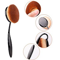 Yoseng Foundation Brush For Liquid Makeupoval Black Large Toothbrush Makeup Brushes Fast Flawless Application Liquid Cream Powd