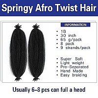 Springy Afro Twist Hair 72 Strands 30 Inch Preseparated Marley Twist Braiding Hair 8 Pack Spring Twist Hair Afro Twist Hair For