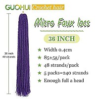 Guohui Micro Faux Locs Crochet Hair 36 Inch 5 Packs Color Purple Diy Braids Straight Styles 36Purple