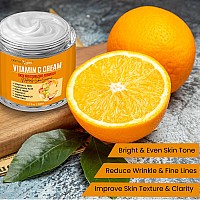 Vitamin C Moisturizing Cream Organic Glowing Skin Antiaging Rejuvenating Boosting Collagen Hydrating For Dull Dry Sensit