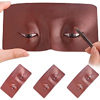 Bueuo Makeup Practice Face Board 3D Reusable Silicone Makeup Mannequin Face With 5Pcs Makeup Brush Eye Makeup Practice Face Fo