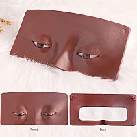 Bueuo Makeup Practice Face Board 3D Reusable Silicone Makeup Mannequin Face With 5Pcs Makeup Brush Eye Makeup Practice Face Fo