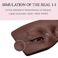 Bueuo Makeup Practice Face Board 3D Reusable Silicone Makeup Mannequin Face With 5Pcs Makeup Brush Eye Makeup Practice Face Fo