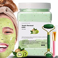 Voguenow Jelly Face Mask For Facials Spa Gifts Set Kiwi Hydrating Brightening Nourishing Jelly Mask With Free Jade Roller