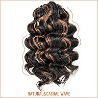 Toyotress Ocean Wave Crochet Hair 12 Inch 8 Packs Black Mix Brown Crochet Braids Deep Twist Synthetic Braiding Hair Extensions