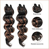 Toyotress Ocean Wave Crochet Hair 12 Inch 8 Packs Black Mix Brown Crochet Braids Deep Twist Synthetic Braiding Hair Extensions