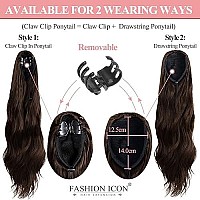 Fashion Icon 20 Inch Ponytail Extension Drawstring Chocolate Brown Hair Extension With Clip In Claws Available For 2 Wearing Way