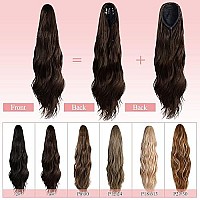 Fashion Icon 20 Inch Ponytail Extension Drawstring Chocolate Brown Hair Extension With Clip In Claws Available For 2 Wearing Way