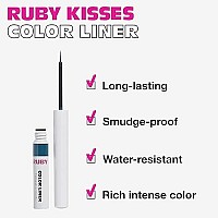 Ruby Kisses Color Liquid Eyeliner Water Resistant Long Lasting Eyeliner 3 Ml 010 Floz Teal