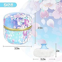 Wemega Body Powder Case With Powder Puff Powder Container Tea Box For Baby And Women Powder Puff And Powder Case For Travel Flo