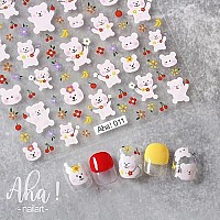 Cute Squirrel Nail Art Stickers Decals Cartoon Fruits Pear Nail Art Sticker 3D Self Adhesive Diy Design Fashion Trend Glamour De