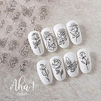 Easter Rabbit Nail Art Stickers Decals Butterfly Rose Flower Nail Art Sticker 3D Self Adhesive Diy Design Fashion Trend Glamour