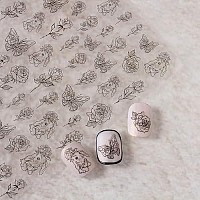 Easter Rabbit Nail Art Stickers Decals Butterfly Rose Flower Nail Art Sticker 3D Self Adhesive Diy Design Fashion Trend Glamour