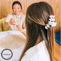 Teleties Medium Hair Clip Strong Grip Bendable Teeth Comfortable Curved Design Ideal For Mediumthick Hair For All Hai