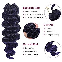 Ocean Wave Crochet Hair 9 Inch 6 Packs Crochet Hair For Black Women Ombre Purple Deep Twist Crochet Hair Ocean Wave Synthetic