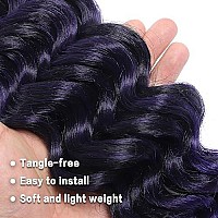 Ocean Wave Crochet Hair 9 Inch 6 Packs Crochet Hair For Black Women Ombre Purple Deep Twist Crochet Hair Ocean Wave Synthetic