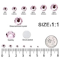 4240Pcs Flatback Pink Rhinestones Glass Crystal Gemstones For Nail Art Jewels Makeup Shiny Round With Tweezers And Picking Pen