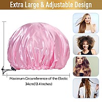 Shower Cap Adjustable Shower Caps For Women Extra Large Upgrade Double Waterproof Layers Hair Cap Bath Caps Shower Hat Women