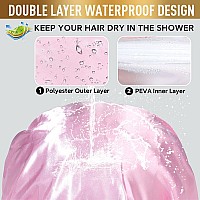 Shower Cap Adjustable Shower Caps For Women Extra Large Upgrade Double Waterproof Layers Hair Cap Bath Caps Shower Hat Women