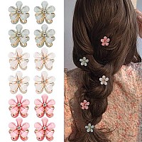 Ahoney 12Pcs Small Hair Clips Crystal Mini Flower Barrettes Decorations For Women Fine Hair Alligator Bling Hairpins 3 Colors