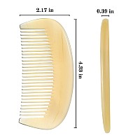 Premium Quality 100 Handmade Anti Static Natural Sheep Horn Comb Professional Detangling Massage Comb Semicircle Sty1