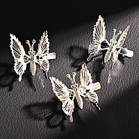 Deeka 12 Pcs Moving Butterfly Clips 3D Metal Gold Silver Black Moving Wings Butterfly Hair Accessories 90S Hair Clips Barrette F