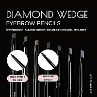 Eye Embrace Isla Medium Browngray Eyebrow Pencil Waterproof Doubleended Automatic Angled Tip Spoolie Brush Crueltyfree