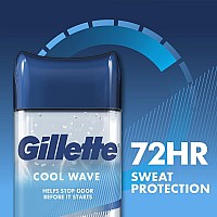 Gillette Antiperspirant And Deodorant For Men 72Hour Sweat Protection Clear Gel Cool Wave Scent 38 Oz Pack Of 4