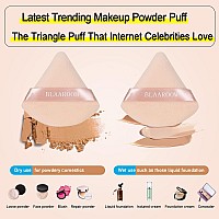 Blaaroom 6 Pieces Powder Puff Face Makeup Velour Soft Triangle Powder Puffs For Loose Powder Mineral Powder Body Powder Wet Dry