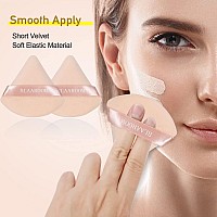 Blaaroom 6 Pieces Powder Puff Face Makeup Velour Soft Triangle Powder Puffs For Loose Powder Mineral Powder Body Powder Wet Dry