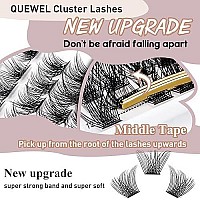 Quewel Cluster Lashes 72 Pcs Wide Stem Individual Lashes Cd Curl 816Mm Length Diy Eyelash Extension False Eyelashes Soft For P