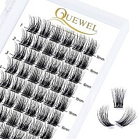 Quewel Cluster Lashes 72 Pcs Wide Stem Individual Lashes Cd Curl 816Mm Length Diy Eyelash Extension False Eyelashes Soft For P