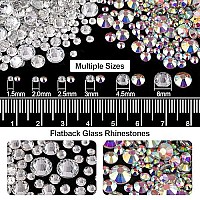 3 Boxes Of Flat Back Nail Art Crystal Rhinestonespearl Set 5 Colorfulabtransparent White Rhinestonehalf Round Whiteab Pearl