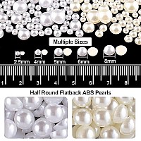 3 Boxes Of Flat Back Nail Art Crystal Rhinestonespearl Set 1 Colorfulabtransparent White Rhinestonehalf Round Whitebeige Pe