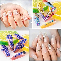 3 Boxes Of Flat Back Nail Art Crystal Rhinestonespearl Set 1 Colorfulabtransparent White Rhinestonehalf Round Whitebeige Pe