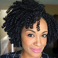 Queentas 6Packs 20Inch 8Mm Short Crochet Braiding Carrie Curl Crochet Hair For Women Synthetic Crochet Braids Synthetic Braiding