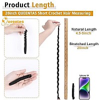 Queentas 6Packs 20Inch 8Mm Short Crochet Braiding Carrie Curl Crochet Hair For Women Synthetic Crochet Braids Synthetic Braiding