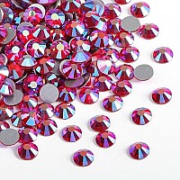 Beadsland 2880Pcs Flat Back Crystal Rhinestones Round Gems For Nail Art And Craft Glue Fix Light Siam Ab Ss3 1214Mm