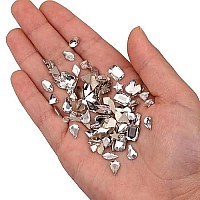 Tisslan 100Pcs Flat Back Crystal Clear Glass Shape Nail Rhinestones 720Pcs Loose Cystal Beads Nail Art Decoration Craft Accessor