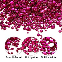 5320Pcs Nail Art Rhinestones Kit 6 Sizes 156 Mm With Storage Organizer Boxwax Penciltweezers For Nail Art Craft Plum Red