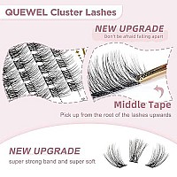 Quewel Lash Clusters 72 Pcs Wide Stem Cluster Lashes 12Mm Diy Eyelash Extension Individual False Eyelashes Soft Do Not Break F