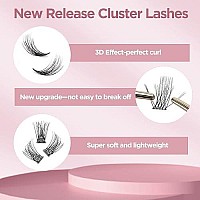 Quewel Lash Clusters 72 Pcs Wide Stem Cluster Lashes 12Mm Diy Eyelash Extension Individual False Eyelashes Soft Do Not Break F