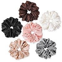 Silk Satin Hair Scrunchies For Women Girls Big Large Jumbo Scrunchie For Sleep Cute Gaint Oversize Scrunchy For Thick Hair