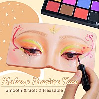 Makeup Practice Face Silicone Makeup Practice Board Face Eyes Makeup Mannequin For Makeup Artists And Beginners With Makeup B