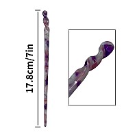 6 Pieces Acetate Hair Sticks Vintage Leopard Print Hairpin Chopsticks Vintage Tortoiseshell Hair Chopsticks Shell Print Chinese