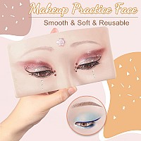 Makeup Practice Face Silicone Makeup Face Practice Board Makeup Mannequin Face For Makeup Artists And Beginners Come With Eye