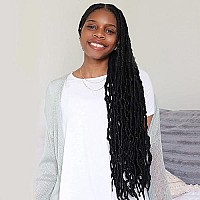 Toyotress Faux Locs Crochet Hair 22 Inch 6 Packs Soft Natural Ombre Blonde Long Prelooped Faux Locs Crochet Braids Curly Wav