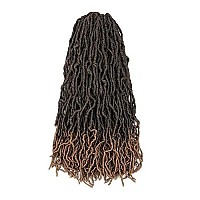 Toyotress Faux Locs Crochet Hair 22 Inch 6 Packs Soft Natural Ombre Blonde Long Prelooped Faux Locs Crochet Braids Curly Wav