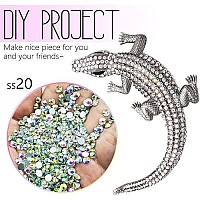 1440Pcs Ss20 47Mm Crystal Ab Nail Rhinestones Flatback Bulk Nail Art Round K9 Glass Gems Beads Stones Diamonds Glitter Nail Cha